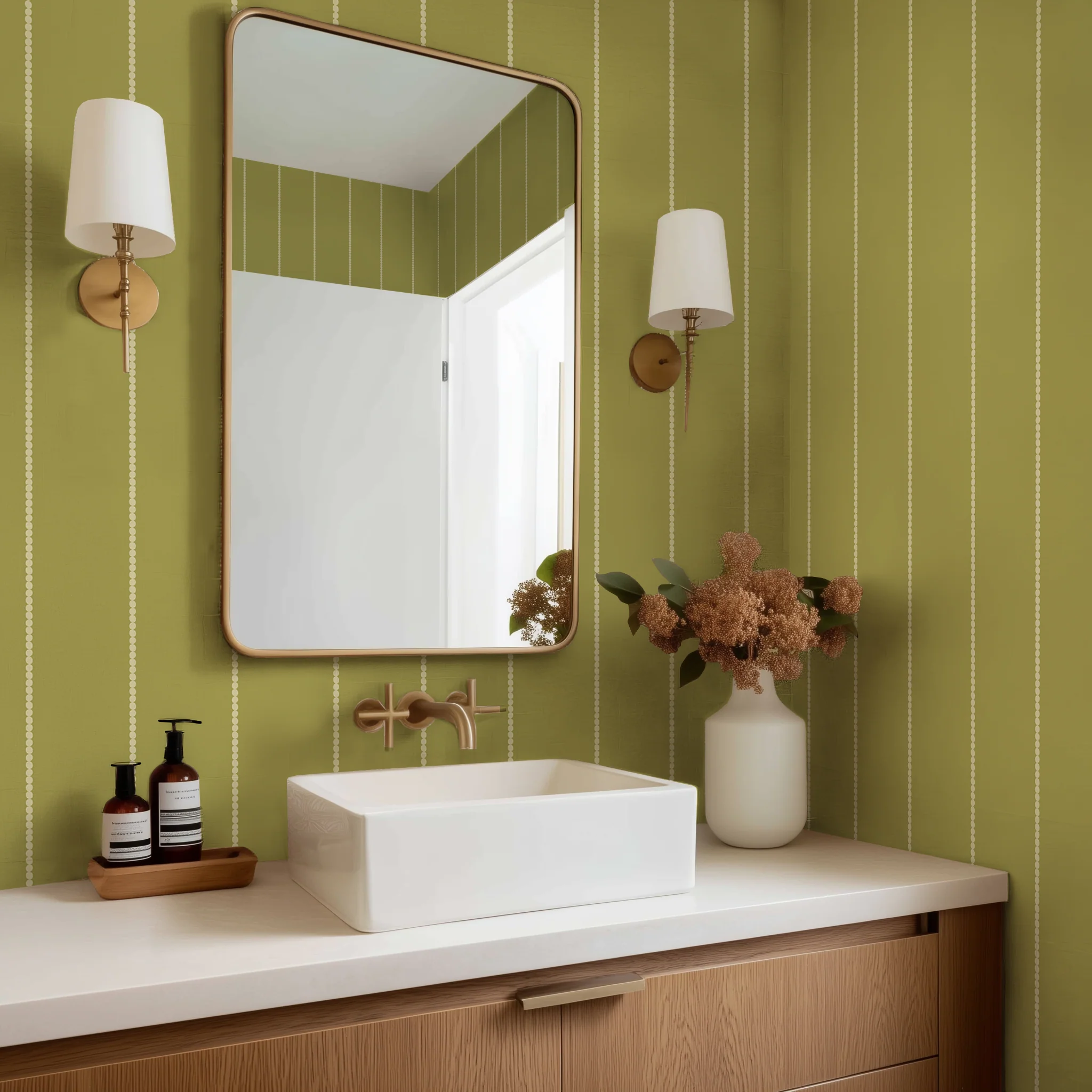 Araminta Green Wallpaper - Image 2