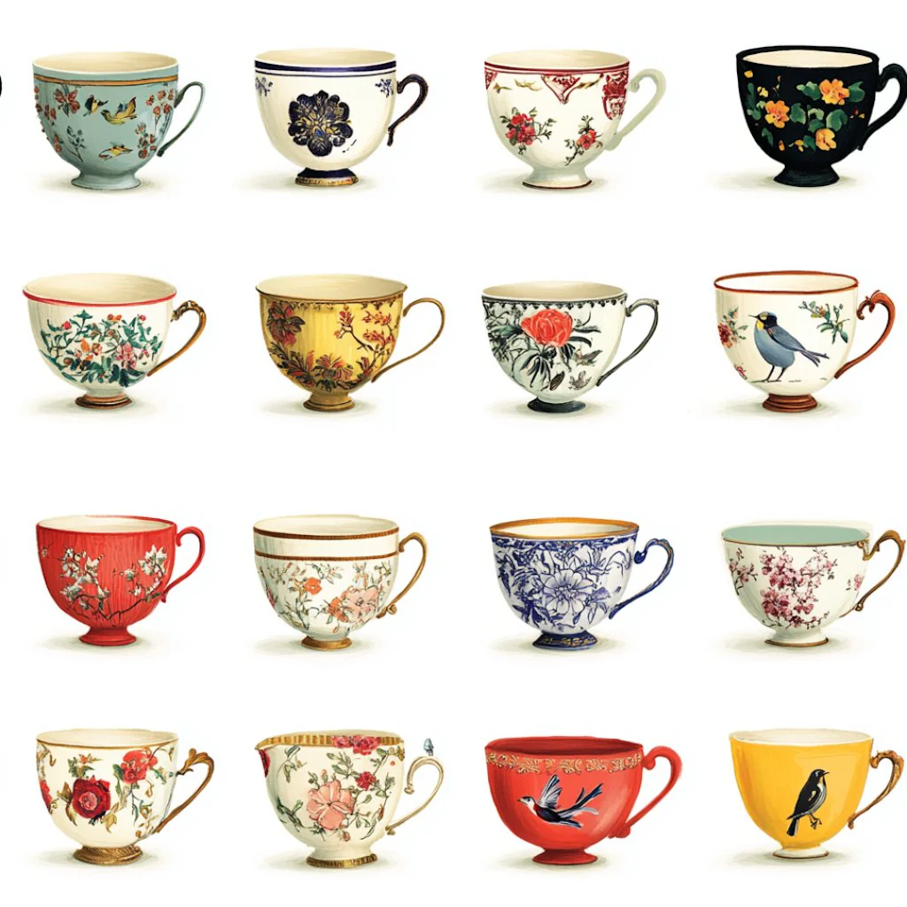 Aspen Tea Cups Wallpaper