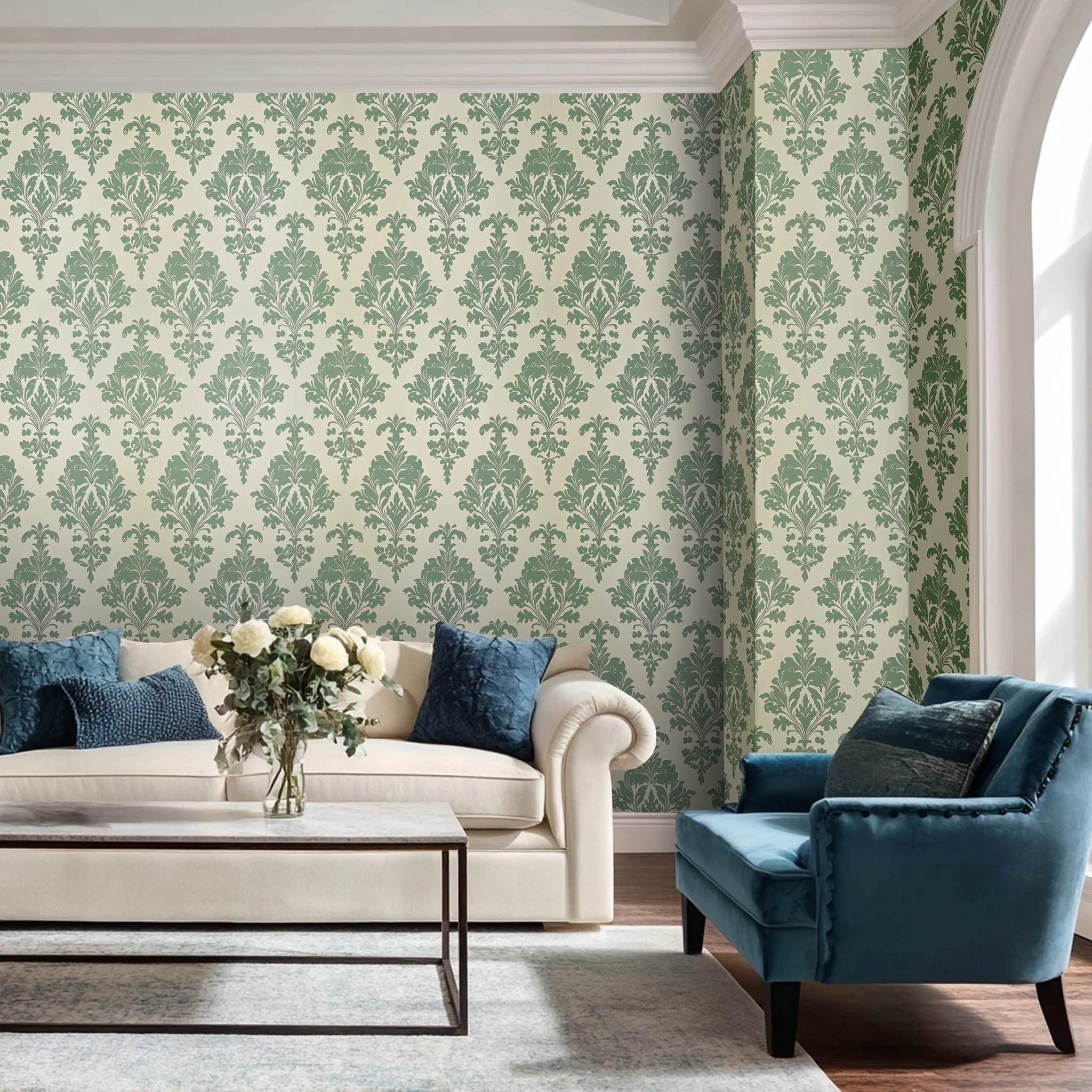 Bates Damask Wallpaper - Image 2