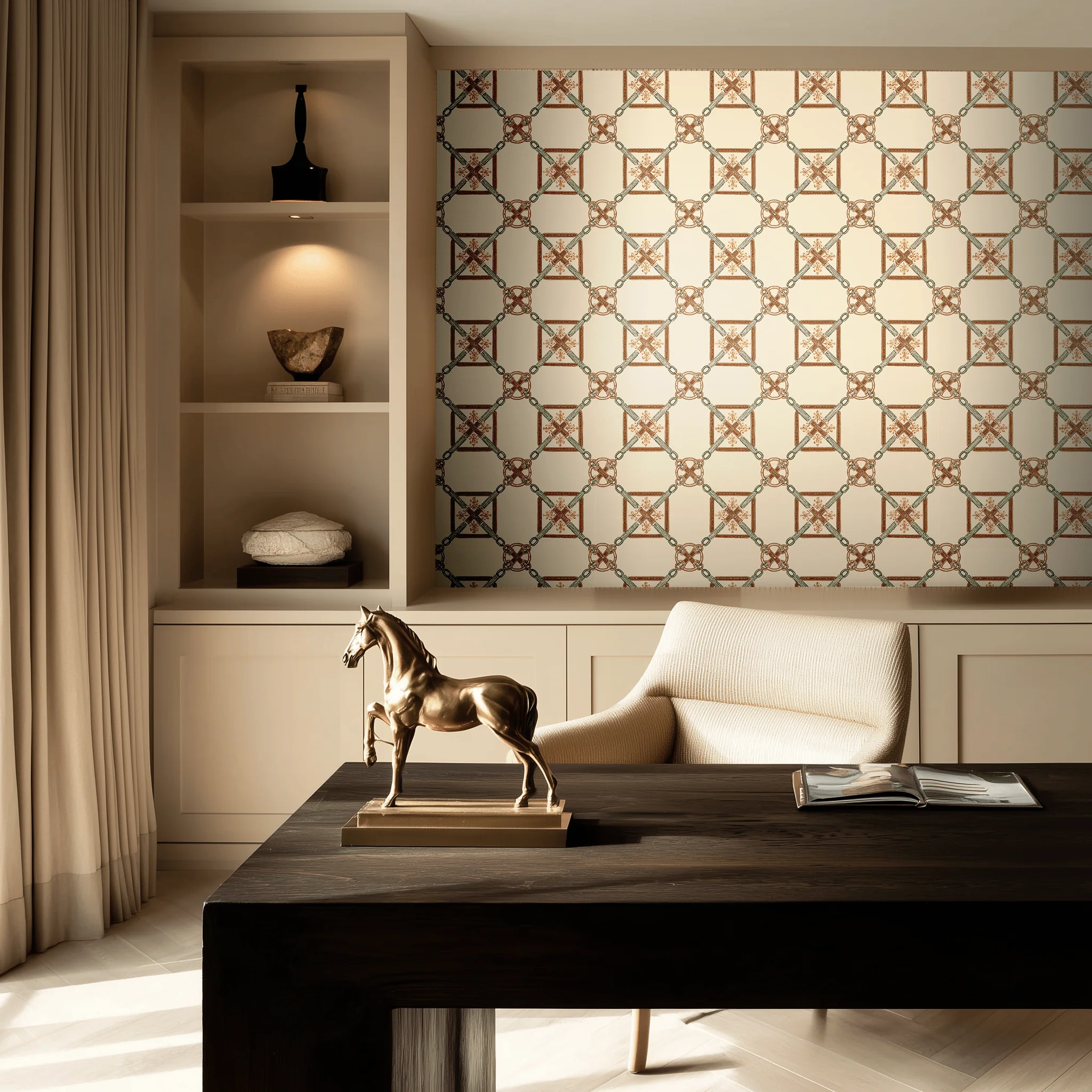 Bit & Bridle Lattice Wallpaper - Image 2