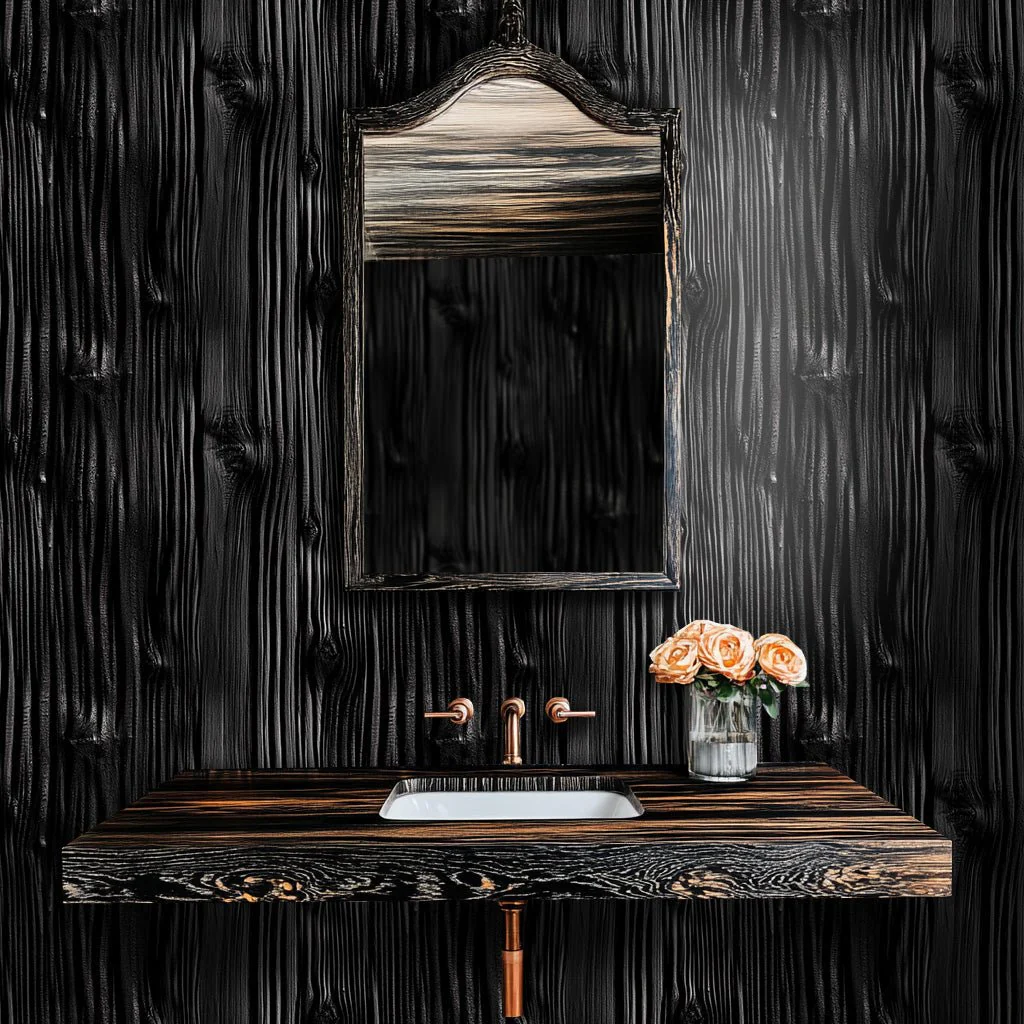 Charcoal Timber Wallpaper - Image 2