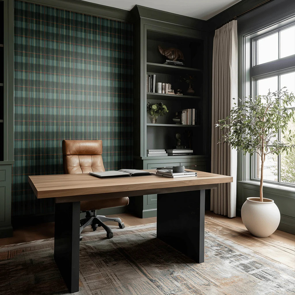 Classic Green Tartan Wallpaper - Image 2