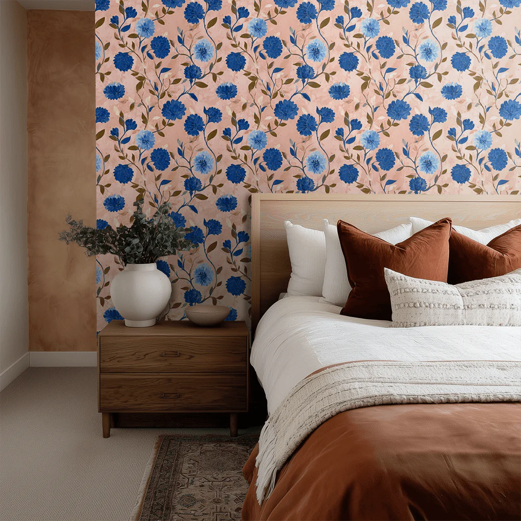 Cobalt Flora Wallpaper - Image 2