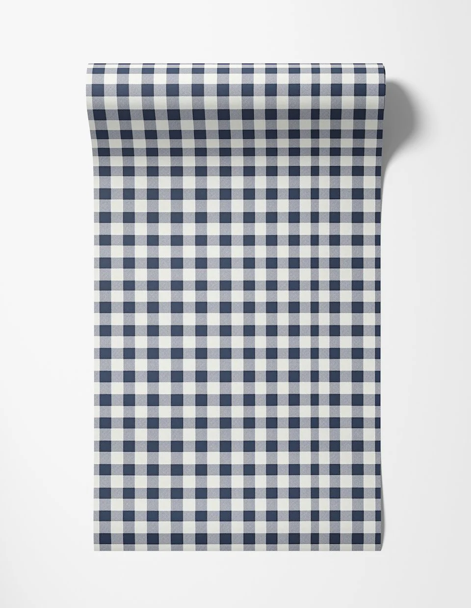 Dark Blue Vintage Gingham Wallpaper - Image 5