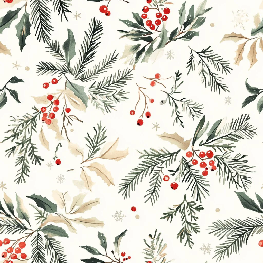 Festive Sprigs Wallpaper