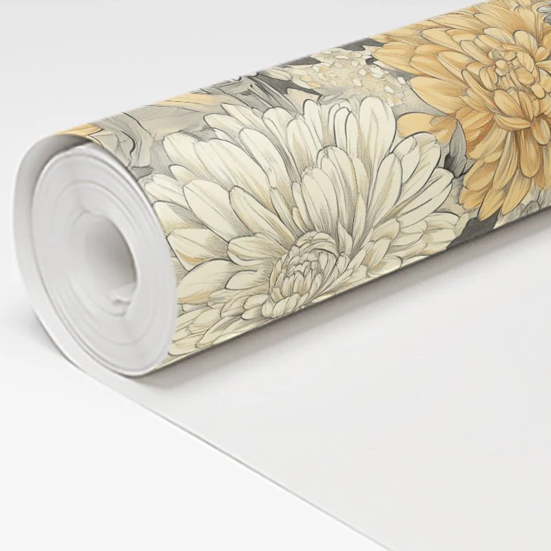 Golden Chrysanthemum Wallpaper - Image 3
