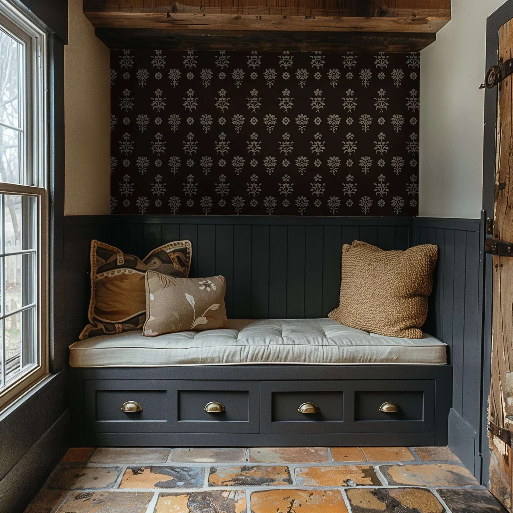 Heirloom Umber Floral Wallpaper - Image 3