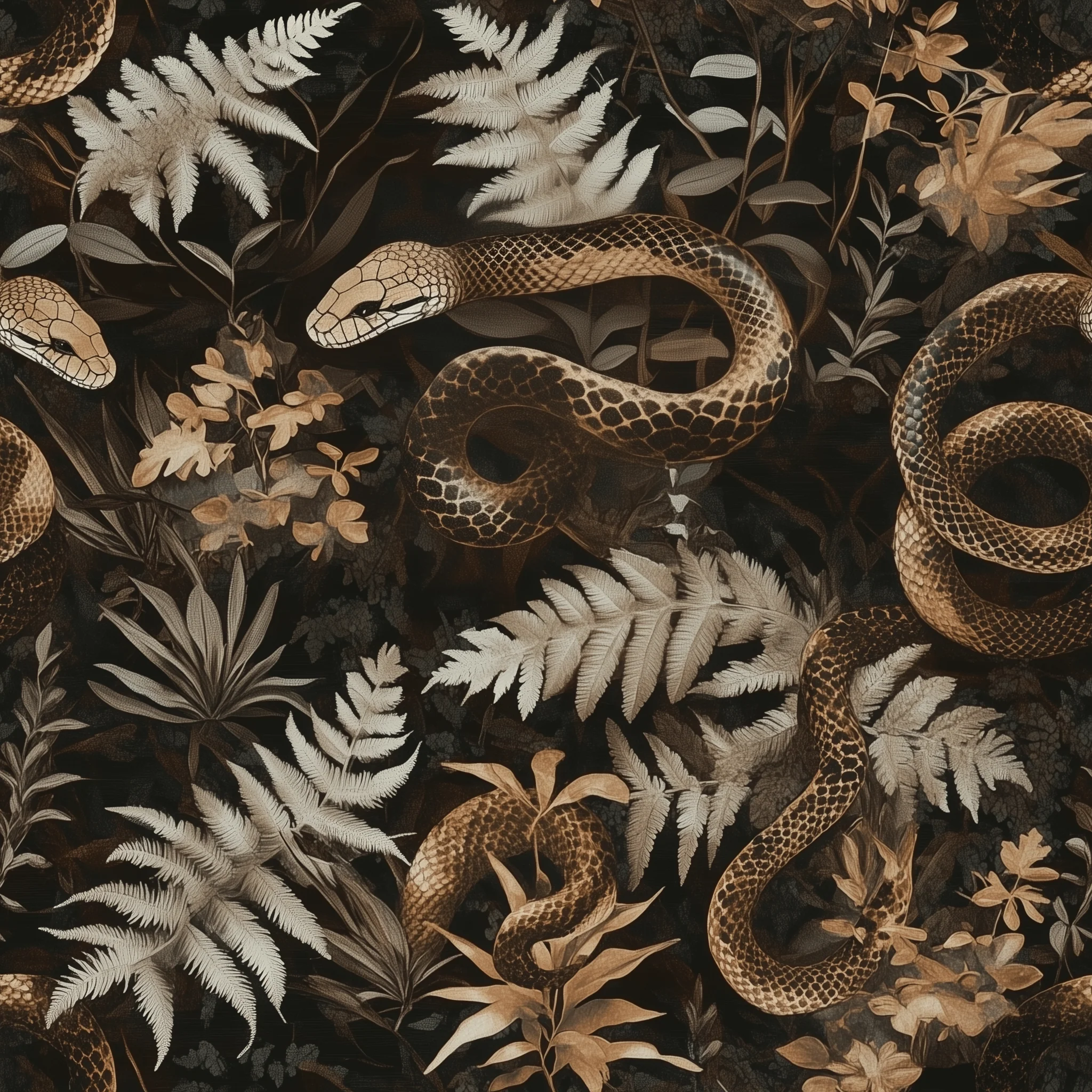 Serpent & Fern Wallpaper