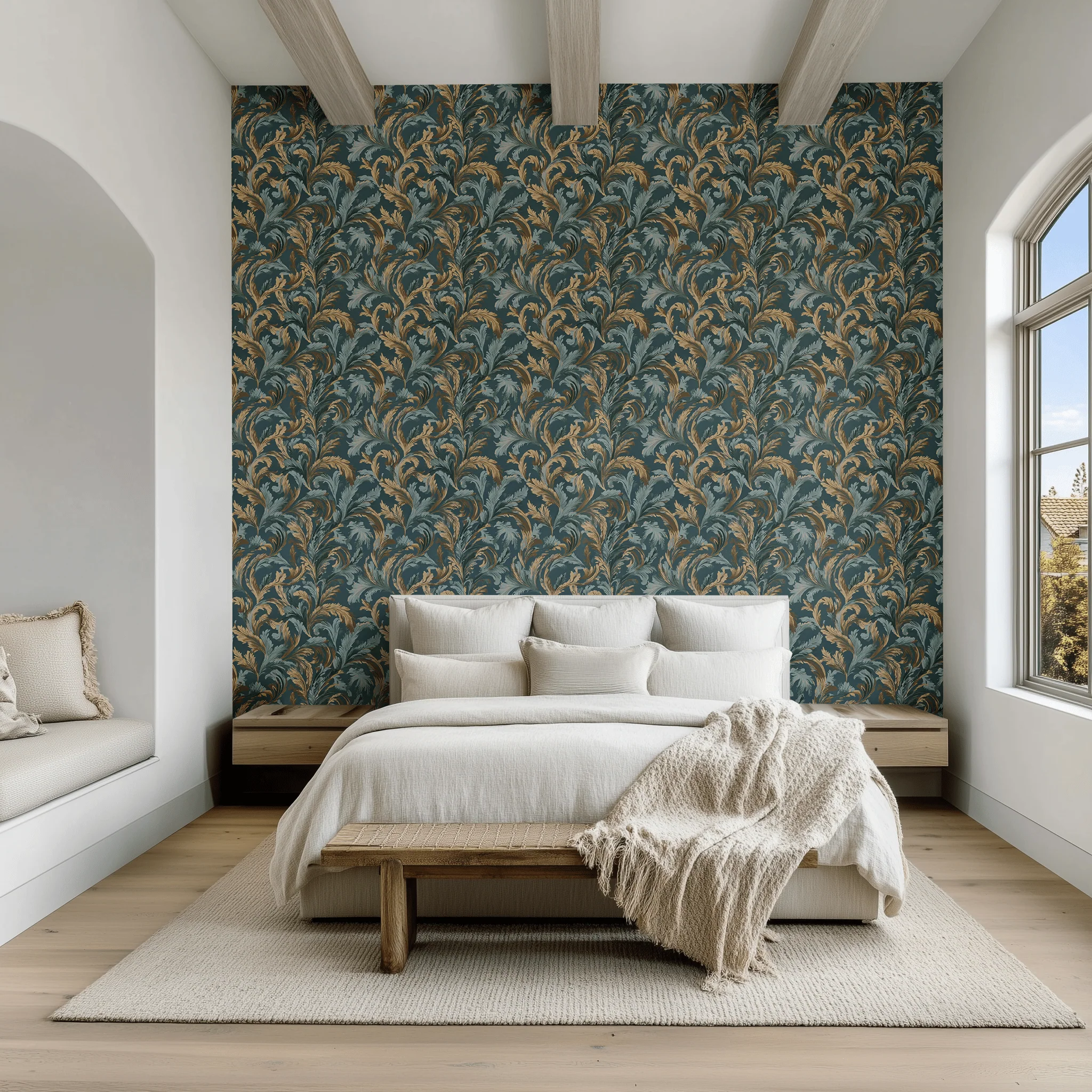 Verdigris Plume Wallpaper - Image 2